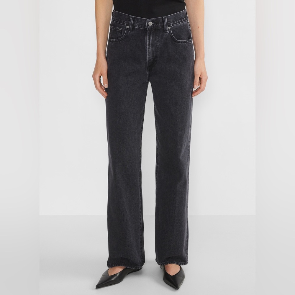 The Farrah Hi-Rise Wide Jean - Black Eyeliner Size 30W
